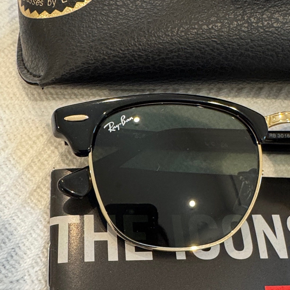 Never Worn Ray Ban Black & Golf Clubmasters - Picture 3 of 4